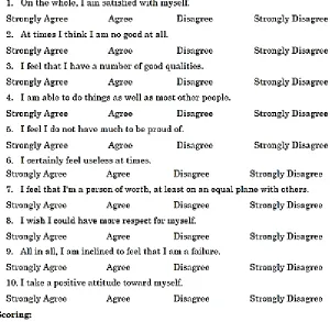 Figure 3: Rosenberg self-esteem scale.  