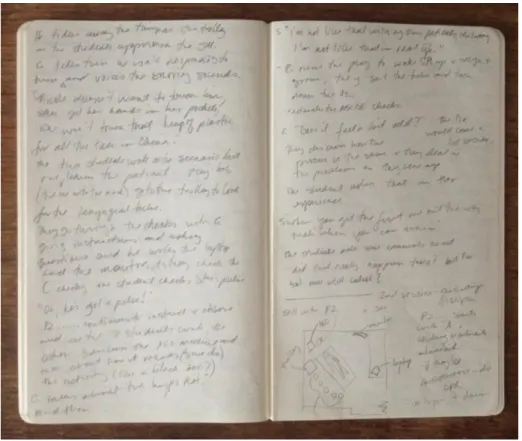 Figure 1:  An excerpt from the observation notes 