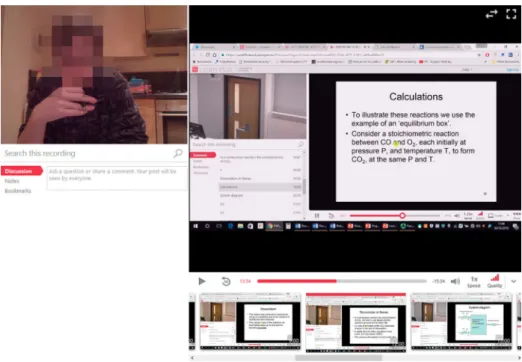 Figure 2. Example of a screen capture artefact, produced by a student participant, with picture-in-picture display