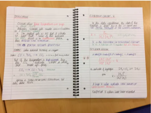 Figure 7. Example of notes taken by student participant 2.