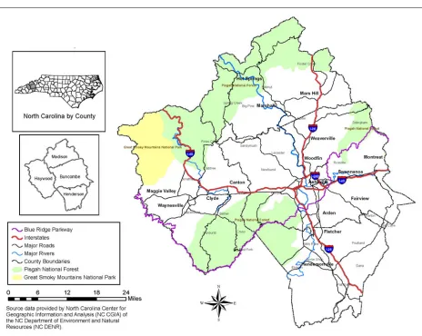 Figure 1. Farmland Values Project: The Four-County Study Region 
