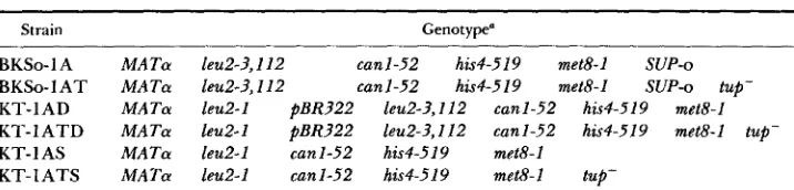TABLE 1 Genotypes of strains 