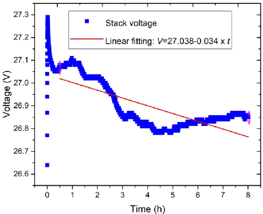 Figure 4.  Computer screenshot of the test software interface after eight-hour V-t test  
