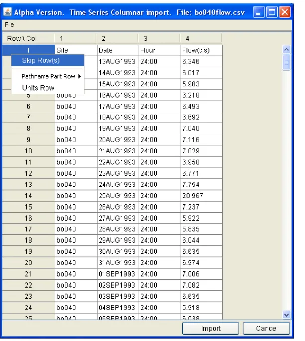 Figure 4-11.  Identify Rows that do not Contain Data to be Imported. 