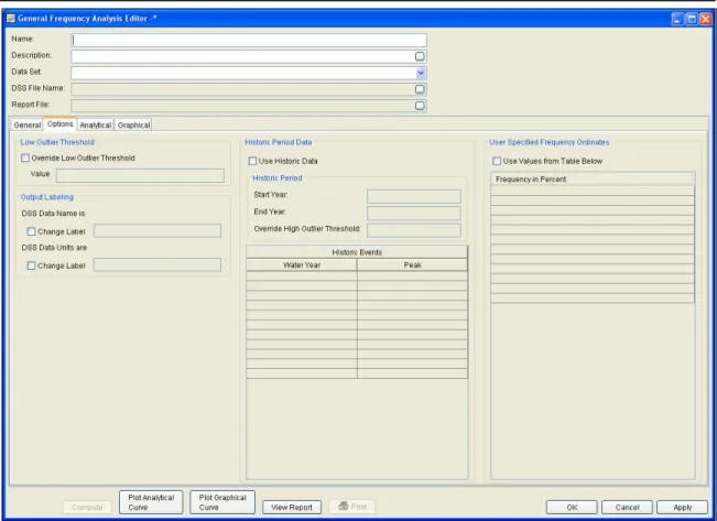 Figure 6-2.  General Frequency Editor with Options Tab Selected.