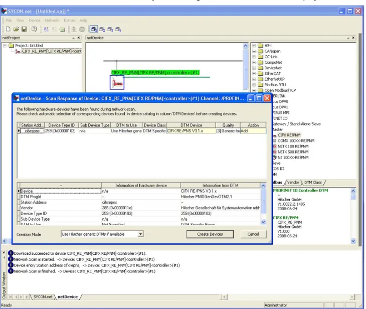 Figure 60: Scan Response dialog of the Controller DTM (Example) 