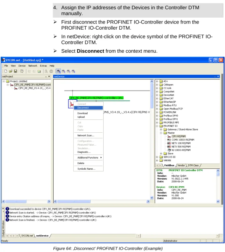 Figure 64: ‚Disconnect’ PROFINET IO-Controller (Example) 