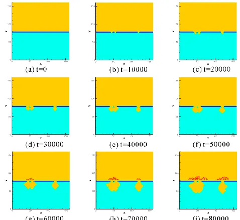 Figure 3. Morphology evolution of the passive film  