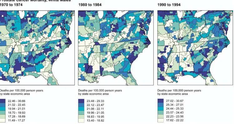 Figure 9. Example of a map series with each map classed separately using quantile classing