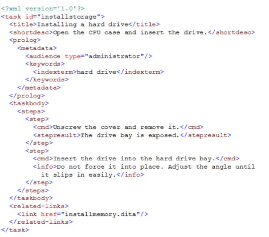 Figure 7. Sample of descriptive tag names 