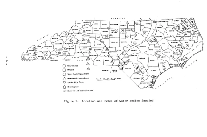 Figure 1. Location and Types of Water Bodies Sampled 