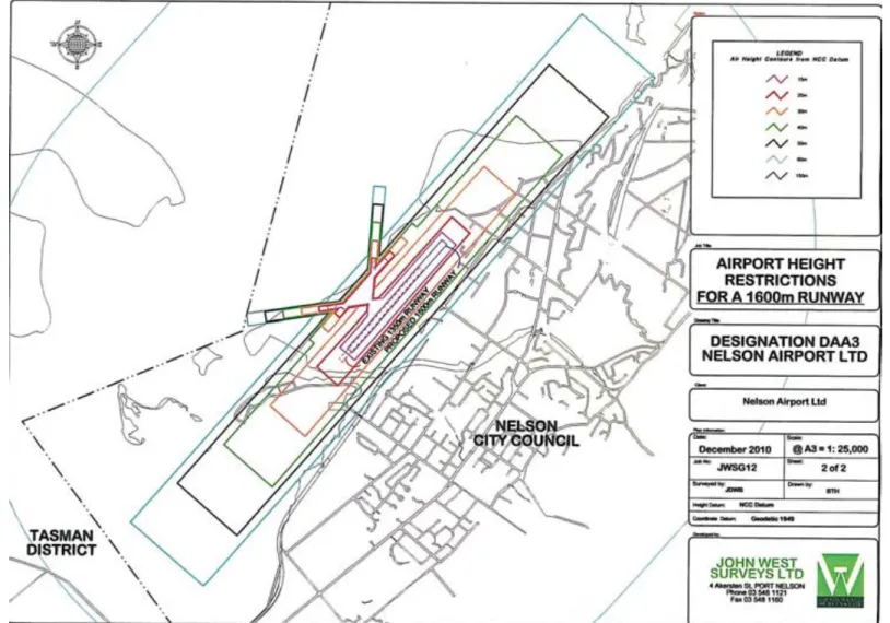 Figure 9   shows the  obstacle  limitation  surface  modelled on  extending  the runway  north to  1600m 