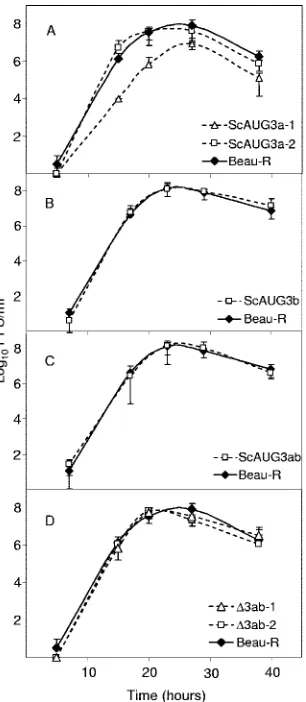 FIG. 5. Western blot analysis for the presence of the ORF 3aprotein. Recombinant IBVs containing a modiﬁed 3a translation ini-