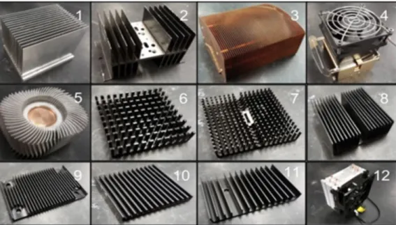 Figure 1 - Composite image of the twelve heatsinks tested