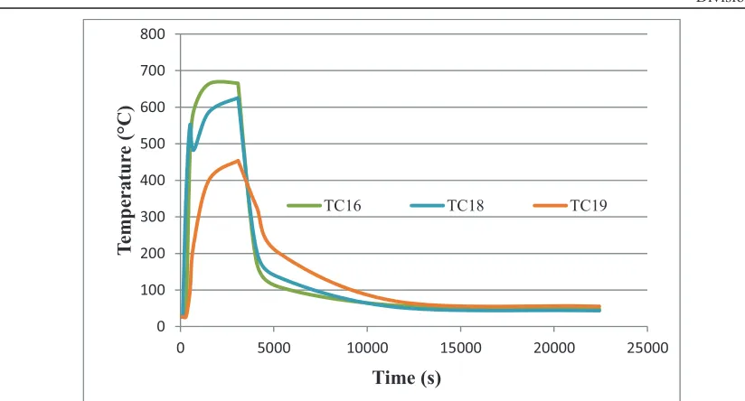 Figure 10. Temperature behaviour on the mock-up outer surfaces. 