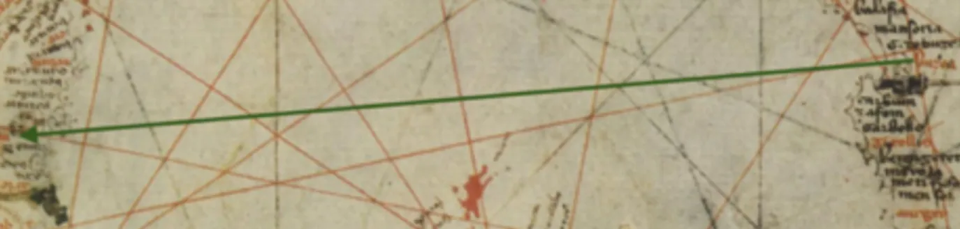 Fig 9. Close up of relationship between Marsiglia and Buggea in Angelino  Dalorto, Portolan Chart, c