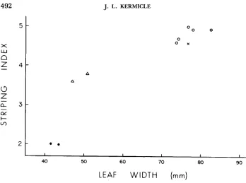 FIGURE 2.-Chlorophyll R-st circles. Each of the or deficient alleles, carry the striping in homozygous striate-2 plants of different R locus constitution