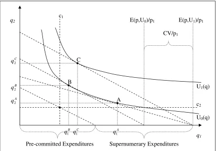 Figure 2-4 - The Expenditure Function and Compensating Variation 