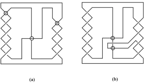 Figure 2.8: The Nakanashi-Bleiler Example The minimal knot diagram of 108 requiresthree simultaneous crossing changes (circled), but a diagram with one additional crossing (b)requires only two