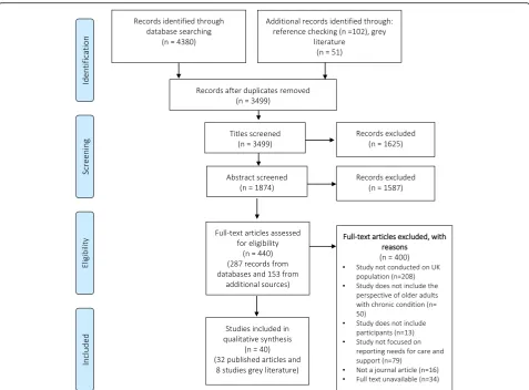 Fig. 1 PRISMA 2009 flow diagram showing the numbers of publications identified and screened for eligibility during the scoping review (insertafter the literature search in the results section, page
