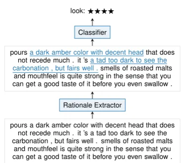 Figure 1: Rationale extraction for a beer review.
