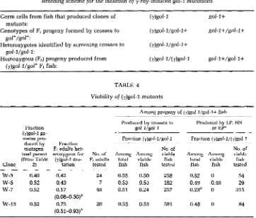 TABLE 3 Breeding scheme for the isolation of y-ray-induced gol-1 mutations 