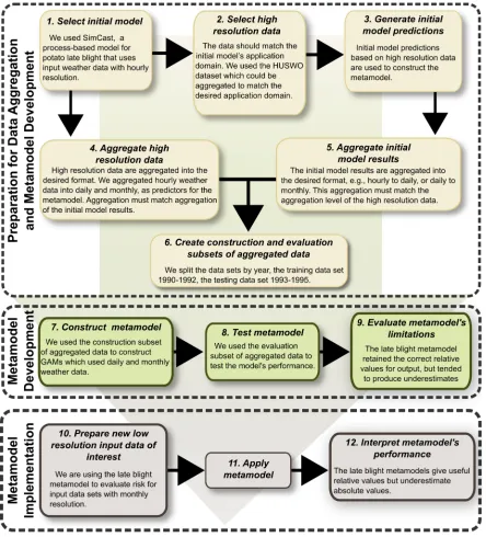Fig. 2. Steps in metamodel development. A suitable initial model which predicts desired output is chosen