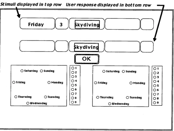 Figure 1. An example of the interface used by Anderson and Fincham (1994) and in the experiments reported here