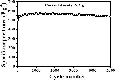 Figure 5.  The long-term cycle performance of CO-NS for 5000 cycles.  