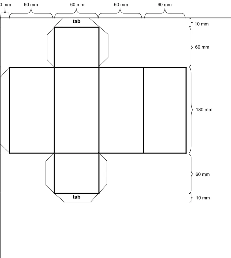 Diagram of net for Jenga cube 