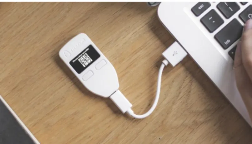 Figure 1.8: a Trezor hardware wallet 