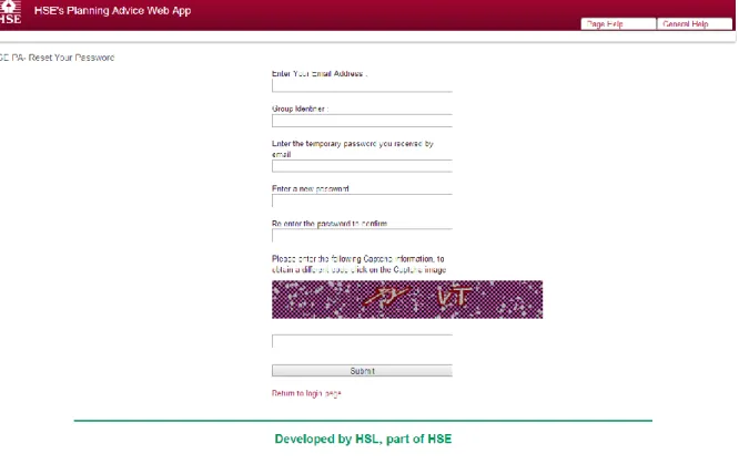 Figure 7. Password reset page. 