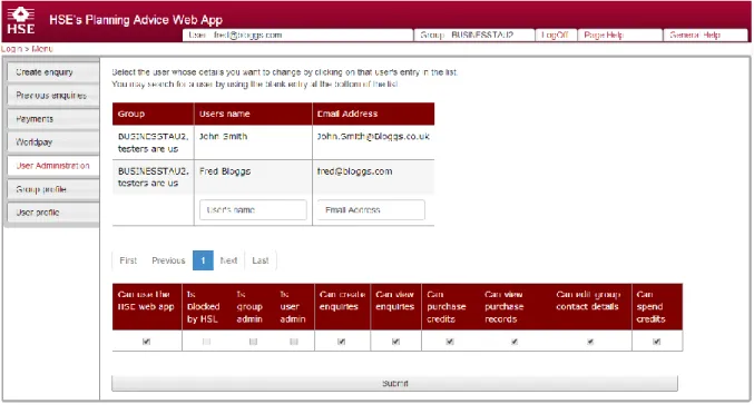 Figure 16. User Administration tab. 