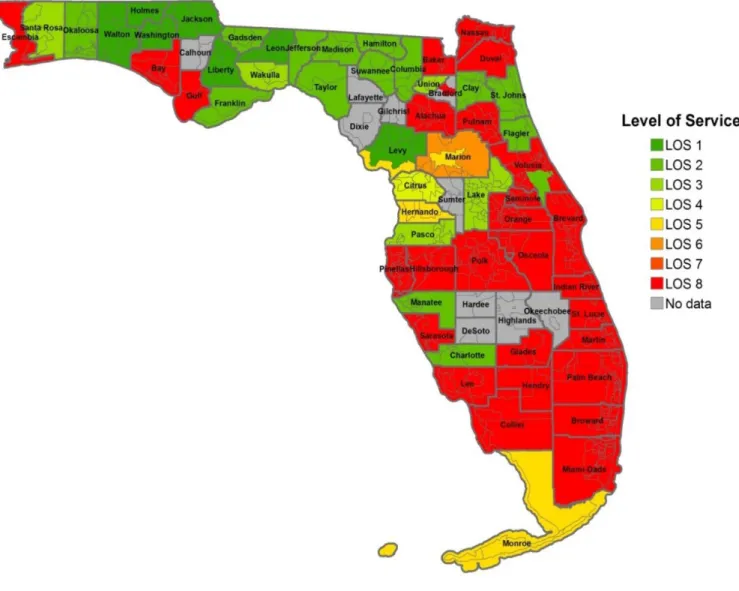 FIGURE 3.  DRT LOS in Florida, general public services