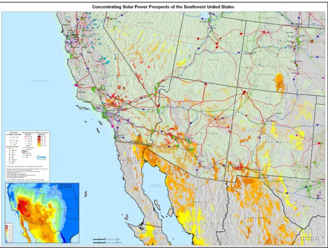Figure E.15:  CSP Siting Study Map for the Southwestern U.S 