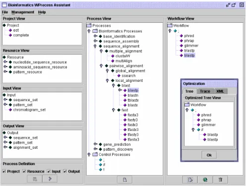 Figure 1 - The workflow management system interface. 