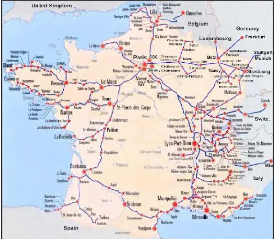 Figure 3.  Tgv route Map