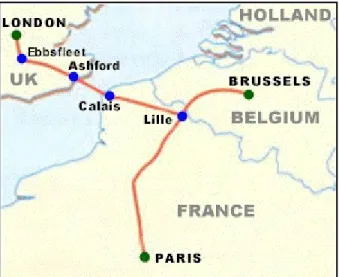 Figure 8.  eurostar route Map