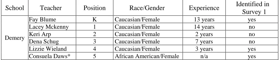 Table 4.2. Demery focus group members 