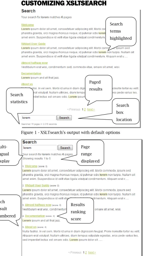 Figure 1 - XSLTsearch‟s output with default options 