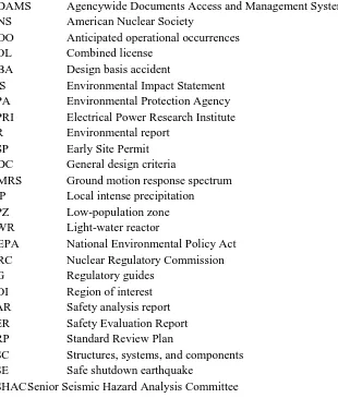 TABLE OF ABBREVIATIONS  