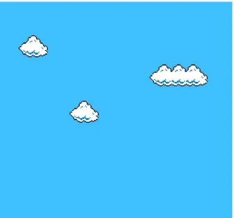 Figure 1.3: Continually-scrolling clouds in Super Mario Clouds (Cory Arcangel, 2002).  
