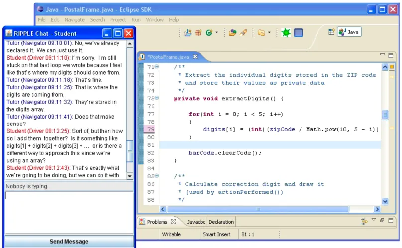 Figure 3.1:The tutorial dialogue interface of JavaTutor 2007 study.