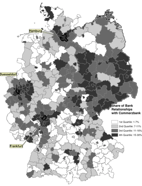 Figure 10: Commerzbank dependence across German counties in 2006