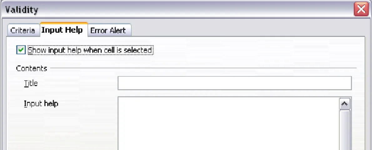 Figure 44: Defining an error message for a cell with invalid data