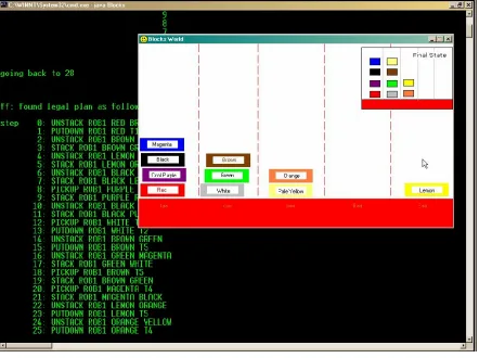 Figure 9: Solving blocks world problem with JSegMan and PDDL based planner 