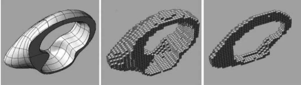 Fig. 1. Voxelized NURBS-based geometries provide a discrete 3D-space, which can be easily populated with Functional Objects.