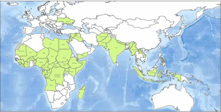 FIGURE 3 | COUNTRIES WHERE SIA ACTIVITIES WILL BE CONDUCTED, 2016