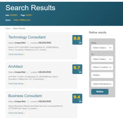 Figure 1: Search Results in the Exploration View