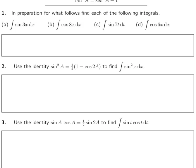 Table of trigonometric identities